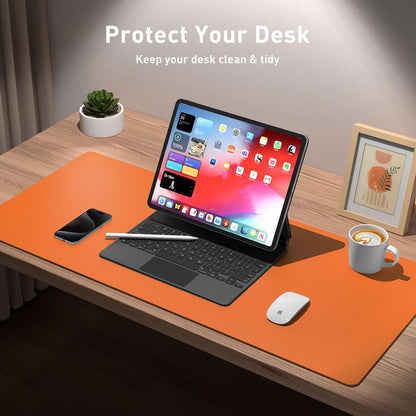 Aothia Leather Office Desk Pad Protector, Non-Slip PU Leather Desk Blotter, Waterproof Laptop Writing Mouse Pad for Office and Home, Black, 31.5" x 15.7" - Colors A