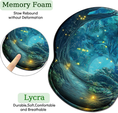 LIMKRIAN Cat Ergonomic Mouse Pad with Wrist Rest, Gaming Mouse Pad with Wrist Support, Funny Mouse Pads for Desk, Computer Mousepad with Non-Slip Pain Relief PU Base, Cute Office Desk Accessories - Colors B