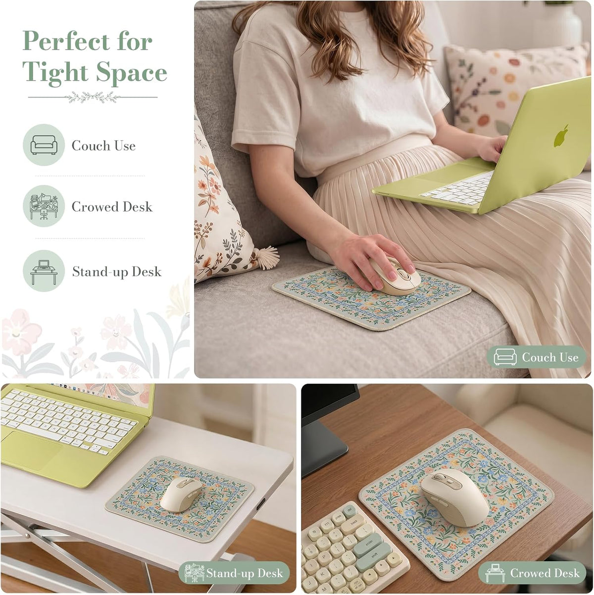 iCasso Desk Mat for Keyboard and Mouse, Large Mouse Pad, Desk Pad Mat, Anti-Slip Big Mousepad with Stitched Edges for Computer Desktop(Deep Green)