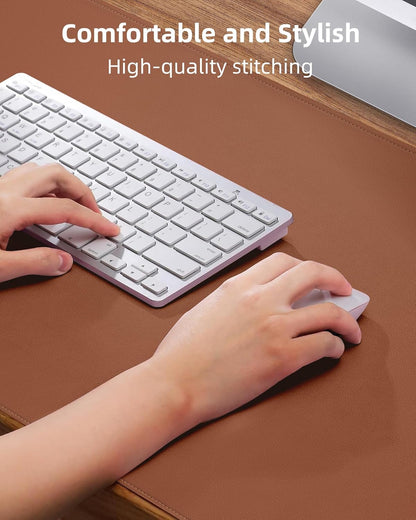 AFIING Large Desk Mat 55" x 24" - PU Leather Desk Pad Protector, Waterproof Non-Slip Extended Mouse Pad for Office Desk, Keyboard, Laptop and Home Workspace (Black)
