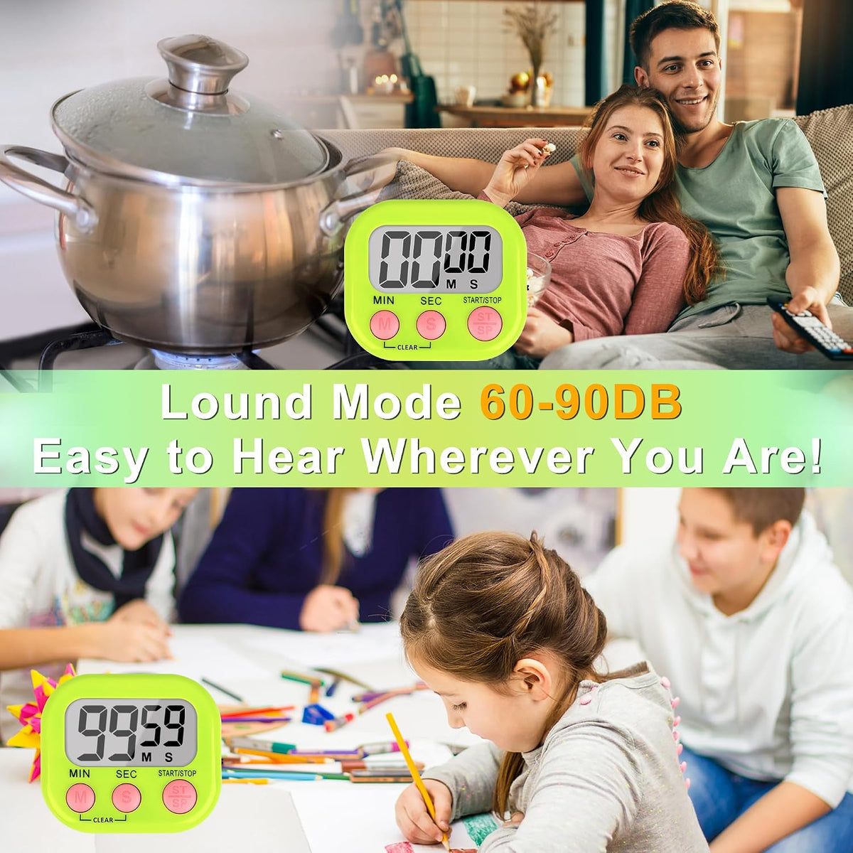 ZILLEEN Classroom Timer for Kids Teachers 2 Pack Digital Timers