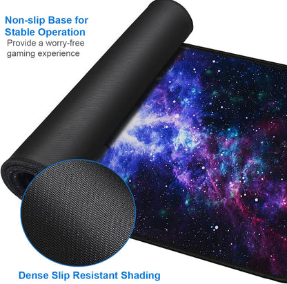 Large Gaming Mouse Pad, 31.5x15.7 inch Large Extended Computer Keyboard Mouse Mat, Water Resist Non-Slip Mousepad Rubber Base Long XXL Desk Mouse Pad for Work & Gaming, Office & Home, Black
