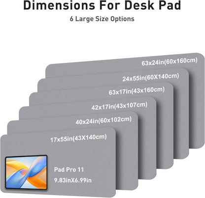 Aothia Leather Office Desk Pad Protector, Non-Slip PU Leather Desk Blotter, Waterproof Laptop Writing Mouse Pad for Office and Home, Black, 31.5" x 15.7" - Colors A
