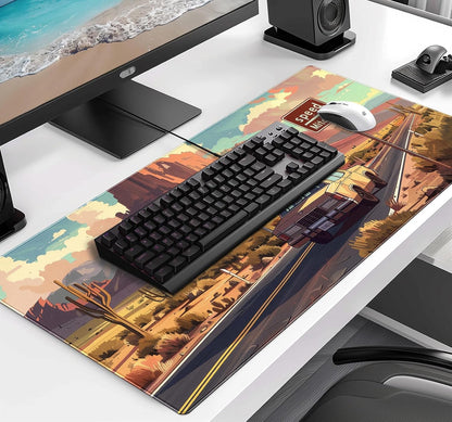 Retro American Flag XL Gaming Mouse Pad with Stitching Edge Laptop Desk Mat