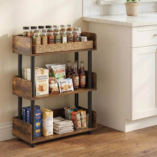 Furinno TURN-N-TUBE Corner Shelf, 5-Tier Corner Bookshelf, Open Storage Shelves, for Organization and Storage, Living Room, Home Office, Garage, Bedroom, Espresso - Colors A