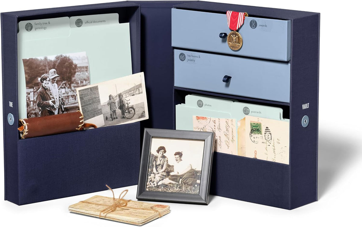 Savor | All-in-One Desk Organizer | Blue – Keep Desk, Office, and Home Organized All-in-One Storage System for Important Files, Documents, Stationery, and Office Supplies