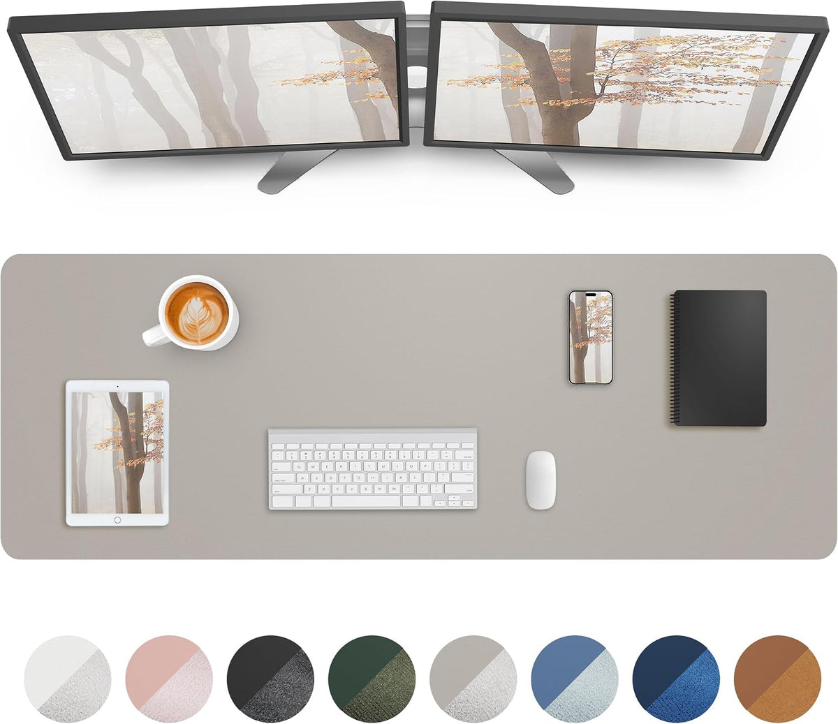 Large Desk pad mat,Mouse Pad,Office Desk Mat, Non-Slip PU Leather Desk Blotter,Large Desk pad,Waterproof Keyboard mat for Office/Home/Decor (Black,48" x 17")