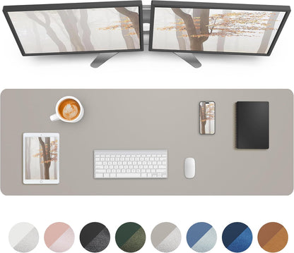 Large Desk pad mat,Mouse Pad,Office Desk Mat, Non-Slip PU Leather Desk Blotter,Large Desk pad,Waterproof Keyboard mat for Office/Home/Decor (Black,48" x 17")