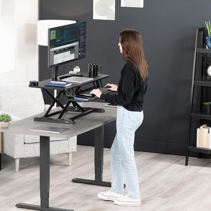 Black 32 in Standing Desk Converter, DESK-V000K