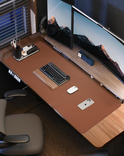 AFIING Large Desk Mat 55" x 24" - PU Leather Desk Pad Protector, Waterproof Non-Slip Extended Mouse Pad for Office Desk, Keyboard, Laptop and Home Workspace (Black)