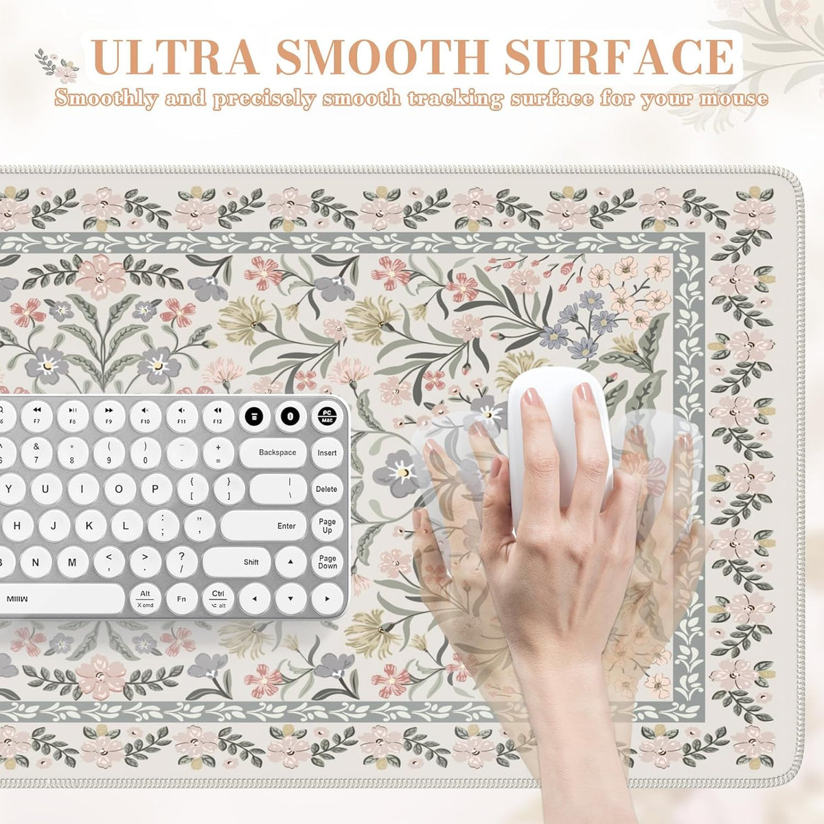 iCasso Desk Mat for Keyboard and Mouse, Large Mouse Pad, Desk Pad Mat, Anti-Slip Big Mousepad with Stitched Edges for Computer Desktop(Deep Green)