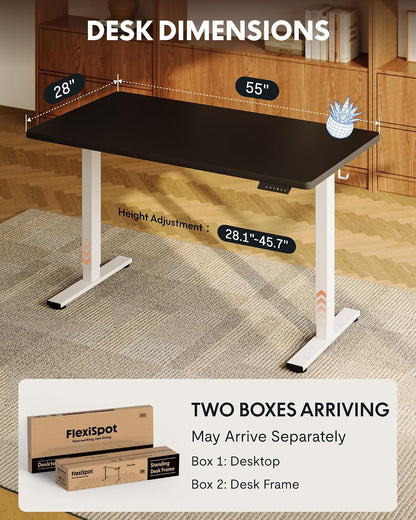 EN1 48"x24" One-Piece Standing Desk, White