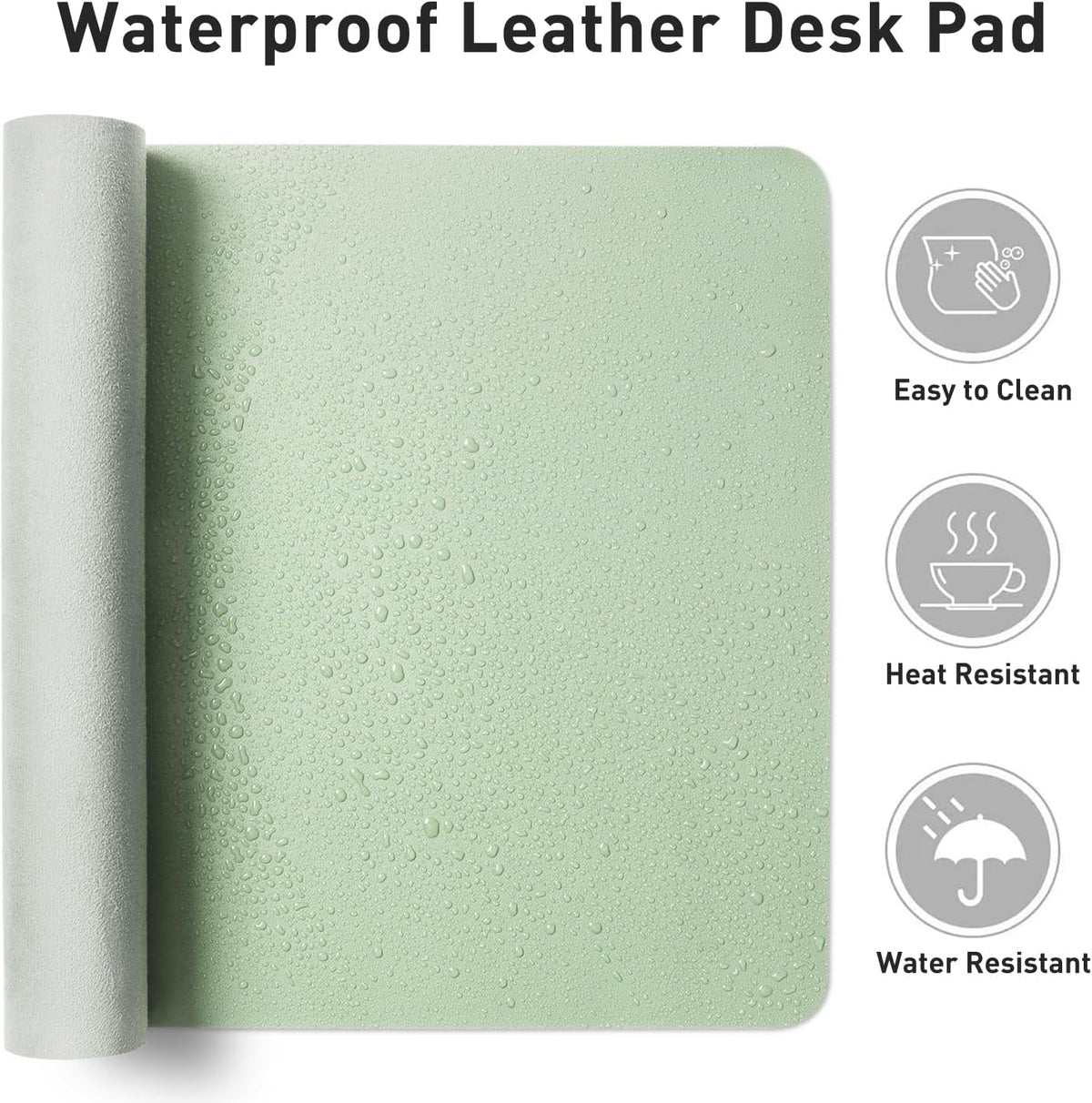 Aothia Leather Office Desk Pad Protector, Non-Slip PU Leather Desk Blotter, Waterproof Laptop Writing Mouse Pad for Office and Home, Black, 31.5" x 15.7" - Colors A