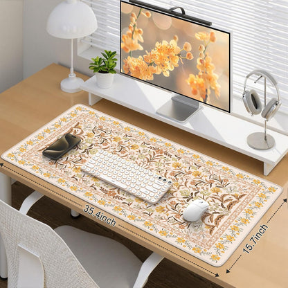 iCasso Desk Mat for Keyboard and Mouse, Large Mouse Pad, Desk Pad Mat, Anti-Slip Big Mousepad with Stitched Edges for Computer Desktop(Deep Green)