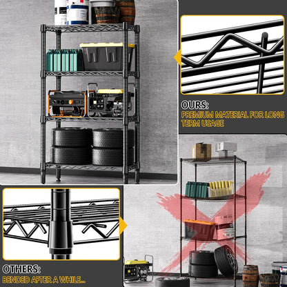 M MZG 450 lbs Steel Storage Shelving 3-Tier Utility Shelving Unit Steel Organizer Wire Rack for Home,Kitchen,Office (11.8" D x 17.7" W x 26.3" H) - Colors A