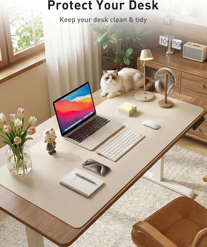 Aothia Leather Office Desk Pad Protector, Non-Slip PU Leather Desk Blotter, Waterproof Laptop Writing Mouse Pad for Office and Home, Black, 31.5" x 15.7" - Colors A