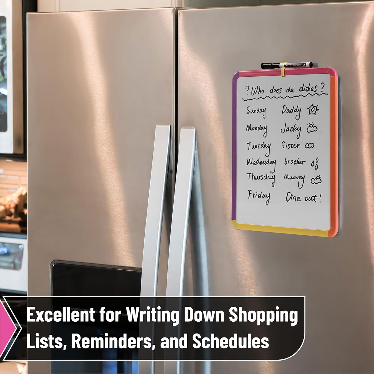 Dry Erase Board, 14” x 11”, White Frame