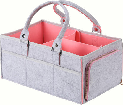 Baby Diaper Caddy Organizer, Gray, Medium