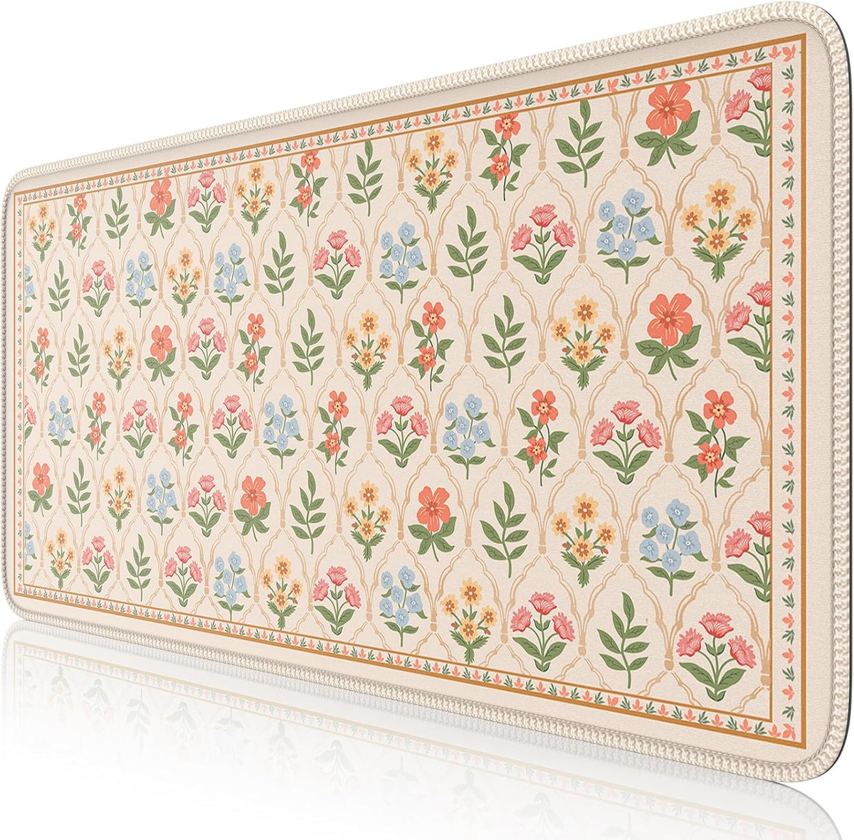 Desk Mat,Mouse Pad for Office Desk,35.4x15.7in,Pink Flowers