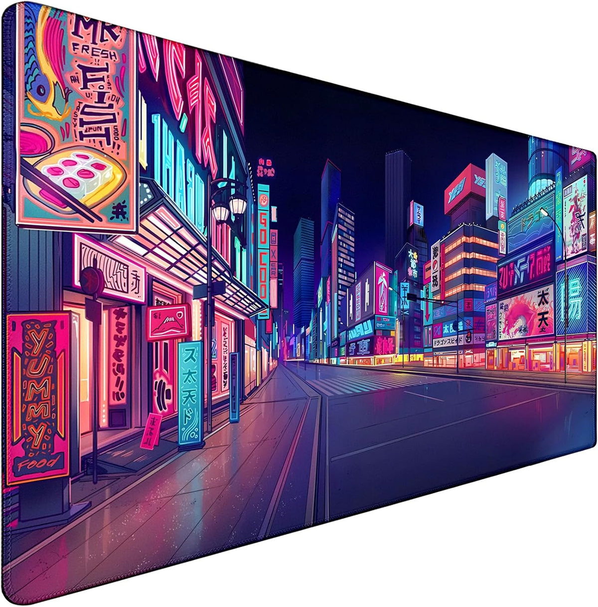 31.5" x 15.7" Waterproof Fabric Desk Pad, Rubber Anti-Slip Base, Stitched Edges No Curling, Fits Laptop Keyboard and Mouse, Smooth Office Mat Large Mouse Pad for Work Game, Black