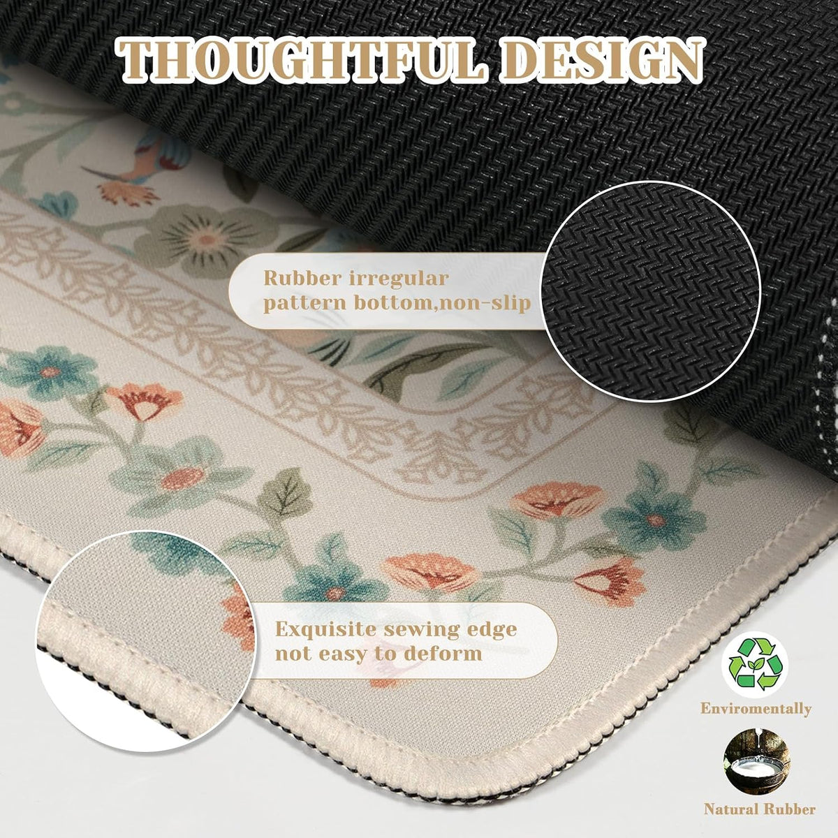 iCasso Desk Mat for Keyboard and Mouse, Large Mouse Pad, Desk Pad Mat, Anti-Slip Big Mousepad with Stitched Edges for Computer Desktop(Deep Green)