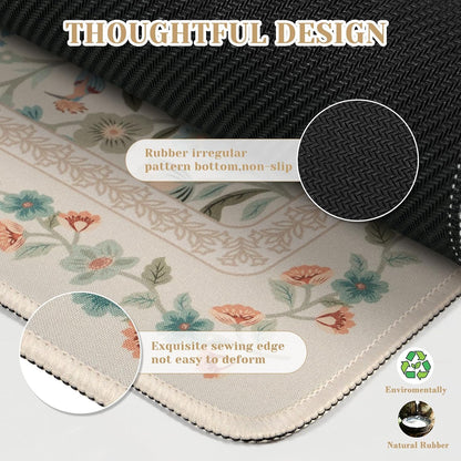 iCasso Desk Mat for Keyboard and Mouse, Large Mouse Pad, Desk Pad Mat, Anti-Slip Big Mousepad with Stitched Edges for Computer Desktop(Deep Green)