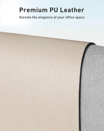 Aothia Leather Office Desk Pad Protector, Non-Slip PU Leather Desk Blotter, Waterproof Laptop Writing Mouse Pad for Office and Home, Black, 31.5" x 15.7" - Colors A
