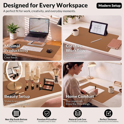 Large Desk Mat, 47" x 17", Black