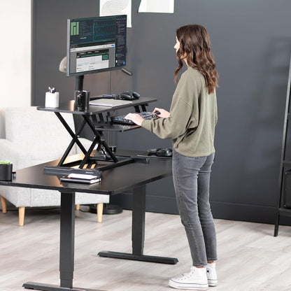Black 32 in Standing Desk Converter, DESK-V000K