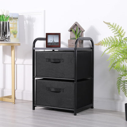 Dresser Storage with 3 Drawers, Fabric Dresser Tower, Vertical Storage Unit for Bedroom, Closet, Office, Black