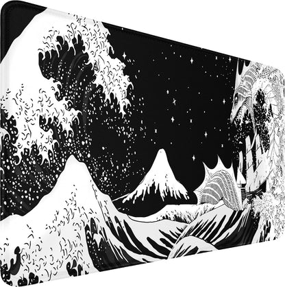 Large Gaming Mouse Pad, 31.5x15.7 inch Large Extended Computer Keyboard Mouse Mat, Water Resist Non-Slip Mousepad Rubber Base Long XXL Desk Mouse Pad for Work & Gaming, Office & Home, Black