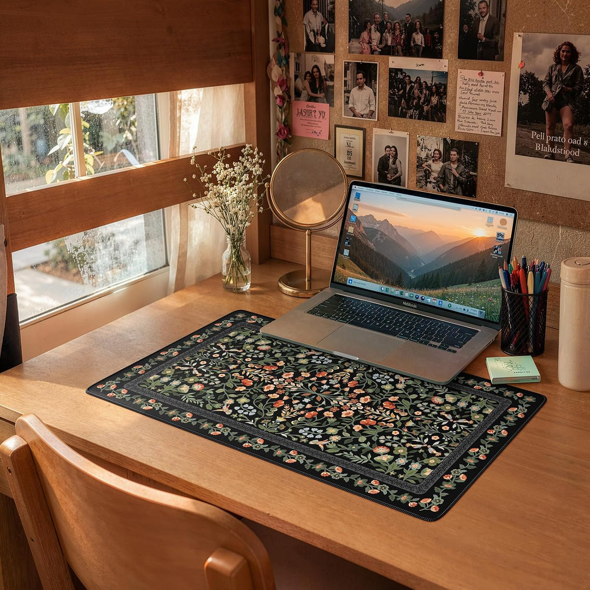 iCasso Desk Mat for Keyboard and Mouse, Large Mouse Pad, Desk Pad Mat, Anti-Slip Big Mousepad with Stitched Edges for Computer Desktop(Deep Green)