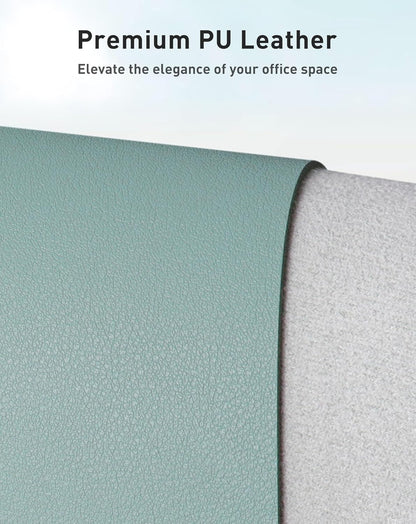 Aothia Leather Office Desk Pad Protector, Non-Slip PU Leather Desk Blotter, Waterproof Laptop Writing Mouse Pad for Office and Home, Black, 31.5" x 15.7" - Colors A