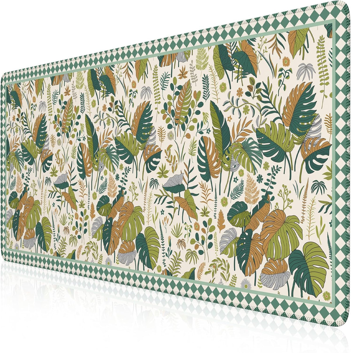 Desk Mat,Mouse Pad for Office Desk,35.4x15.7in,Pink Flowers