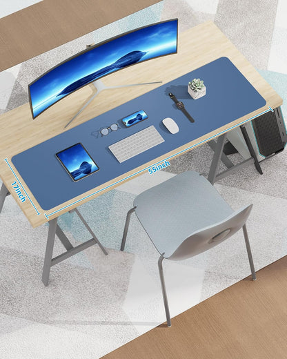 Large Desk pad mat,Mouse Pad,Office Desk Mat, Non-Slip PU Leather Desk Blotter,Large Desk pad,Waterproof Keyboard mat for Office/Home/Decor (Black,48" x 17")
