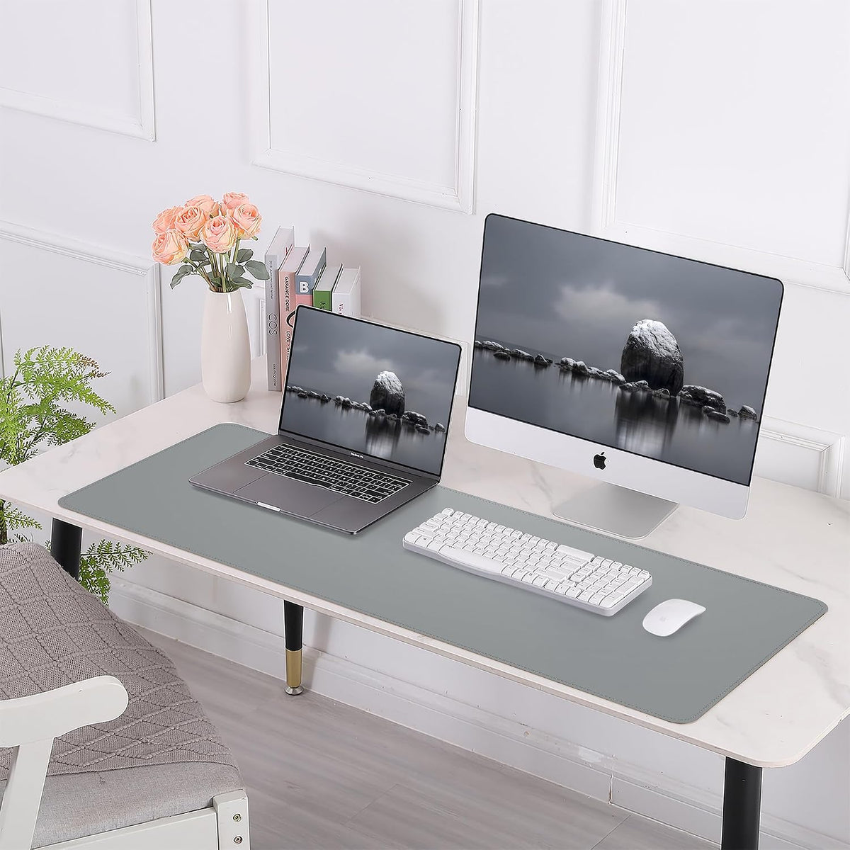 Large Desk Mat, 47" x 17", Black