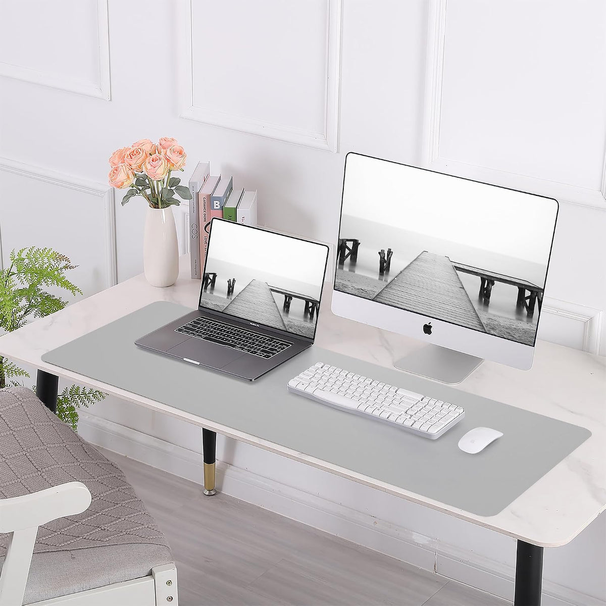 Large Desk Mat, 47" x 17", Black