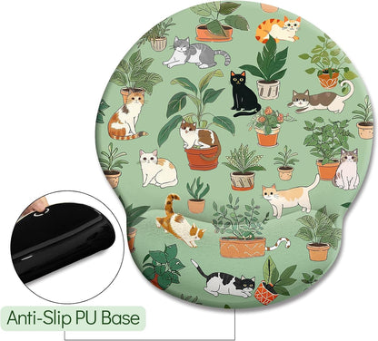 Funny Ergonomic Mouse Pad with Wrist Rest, Cat Desk Decor Gifts - Colors A