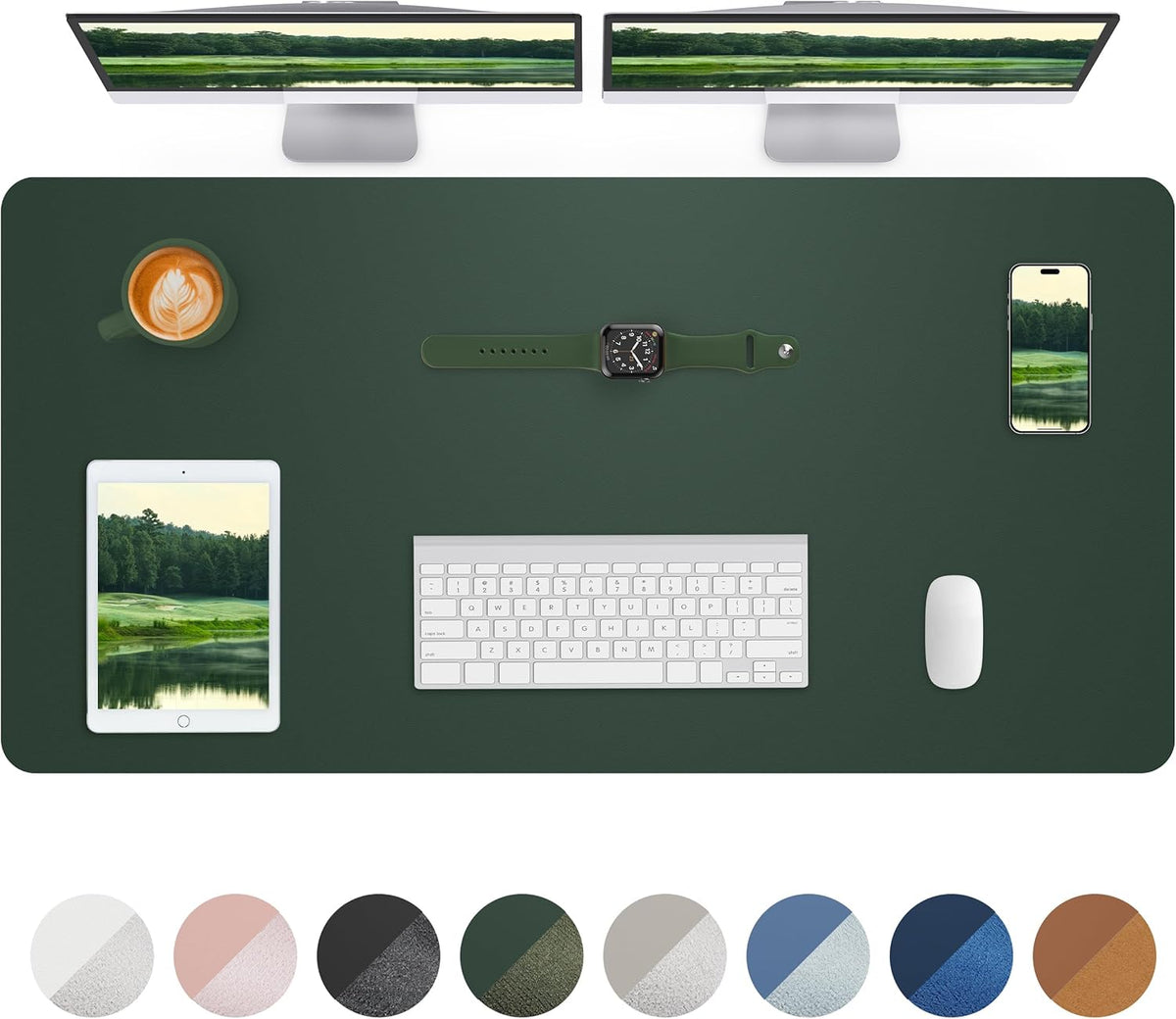Large Desk pad mat,Mouse Pad,Office Desk Mat, Non-Slip PU Leather Desk Blotter,Large Desk pad,Waterproof Keyboard mat for Office/Home/Decor (Black,48" x 17")
