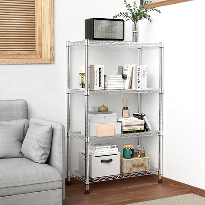 M MZG 450 lbs Steel Storage Shelving 3-Tier Utility Shelving Unit Steel Organizer Wire Rack for Home,Kitchen,Office (11.8" D x 17.7" W x 26.3" H) - Colors B