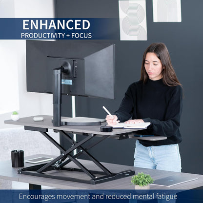 Black 32 in Standing Desk Converter, DESK-V000K