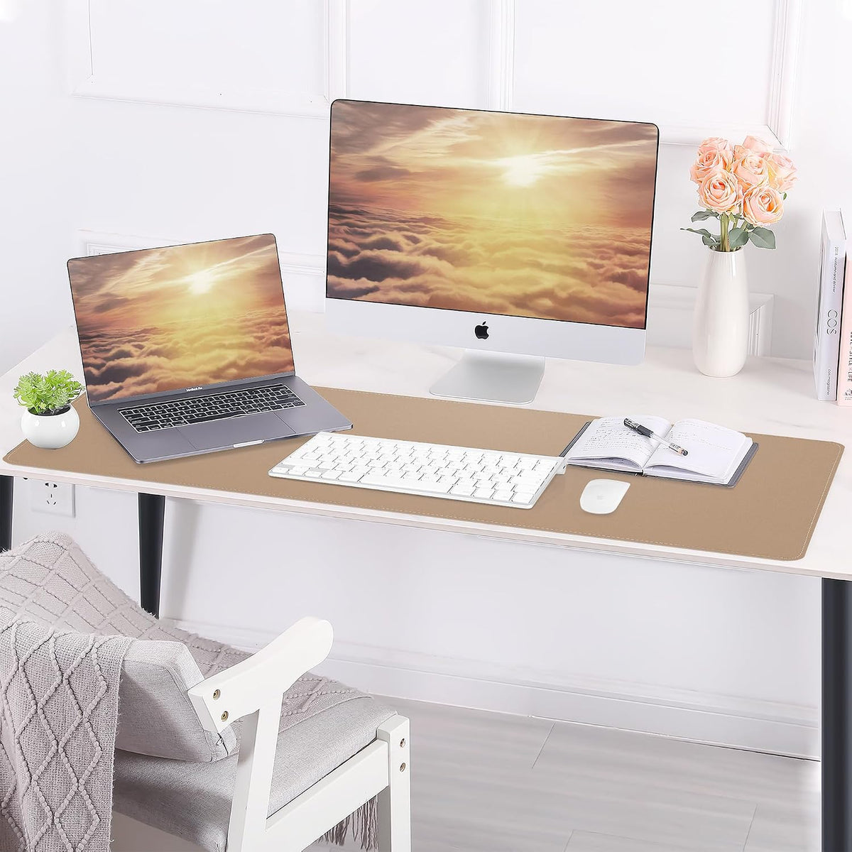 Large Desk Mat, 47" x 17", Black