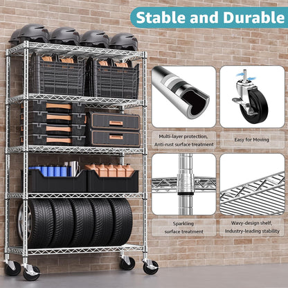 M MZG 450 lbs Steel Storage Shelving 3-Tier Utility Shelving Unit Steel Organizer Wire Rack for Home,Kitchen,Office (11.8" D x 17.7" W x 26.3" H) - Colors B