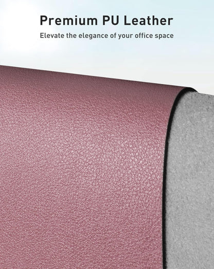 Aothia Leather Office Desk Pad Protector, Non-Slip PU Leather Desk Blotter, Waterproof Laptop Writing Mouse Pad for Office and Home, Black, 31.5" x 15.7" - Colors A