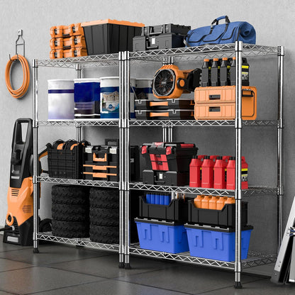 M MZG 450 lbs Steel Storage Shelving 3-Tier Utility Shelving Unit Steel Organizer Wire Rack for Home,Kitchen,Office (11.8" D x 17.7" W x 26.3" H) - Colors A