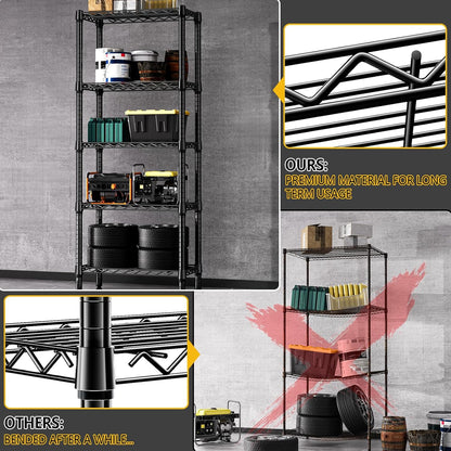 M MZG 450 lbs Steel Storage Shelving 3-Tier Utility Shelving Unit Steel Organizer Wire Rack for Home,Kitchen,Office (11.8" D x 17.7" W x 26.3" H) - Colors B