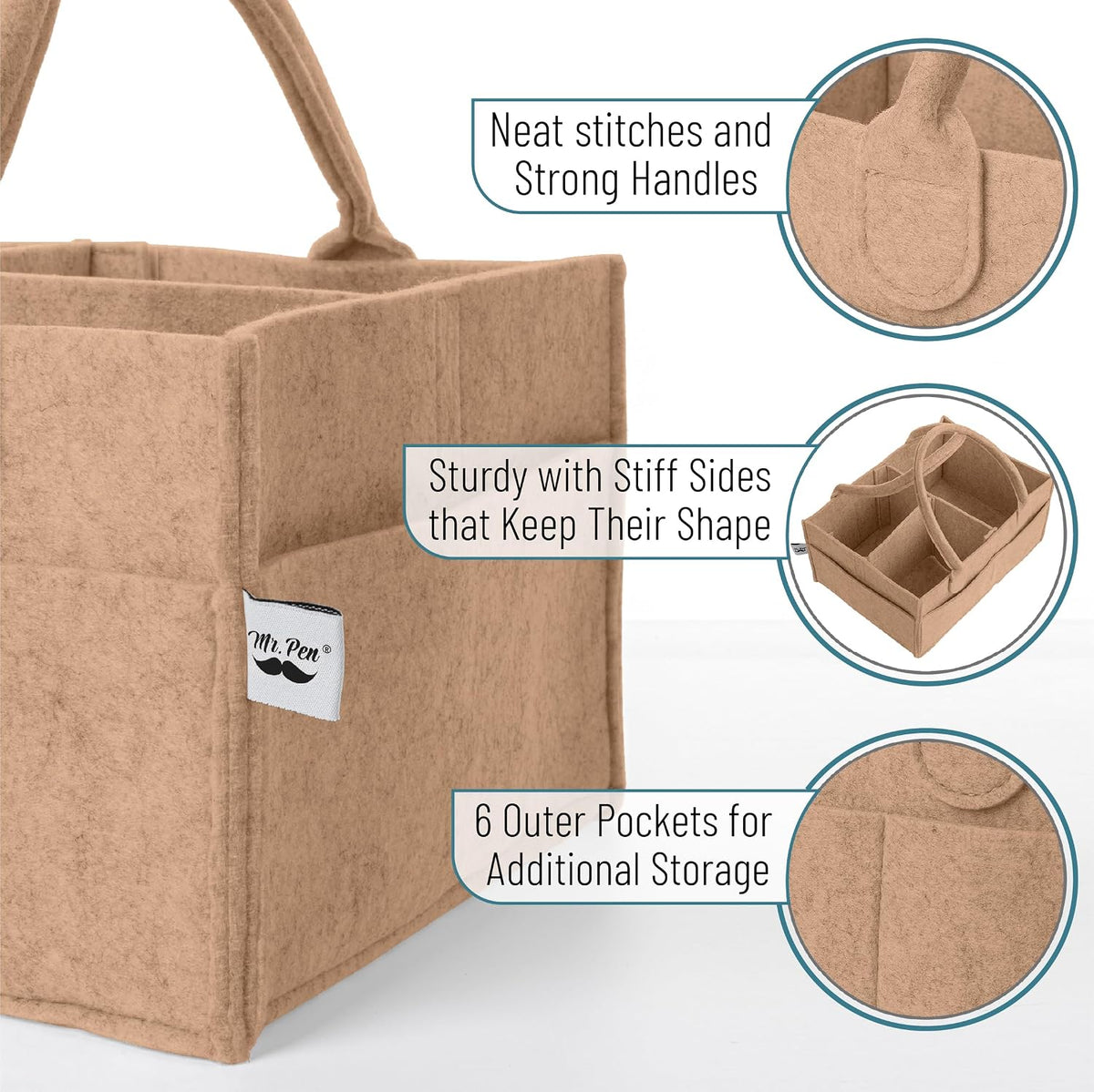 Baby Diaper Caddy Organizer, Gray, Medium