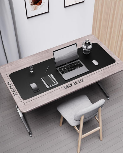 Double-Sided Desk Pad, 31.5"x15.7"Leather Desk Mat, Eco Cork Desk Pad Protector,Large Mouse Pad,Waterproof Desk Blotter for Office/Home(Coffee)