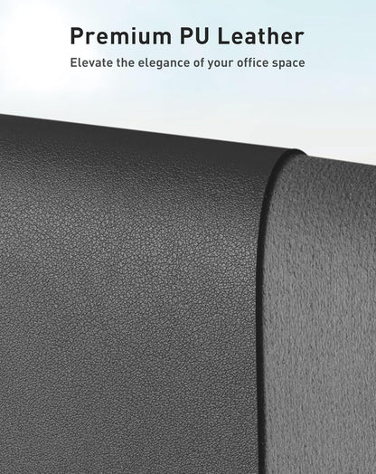Aothia Leather Office Desk Pad Protector, Non-Slip PU Leather Desk Blotter, Waterproof Laptop Writing Mouse Pad for Office and Home, Black, 31.5" x 15.7" - Colors B