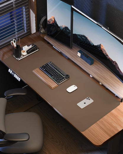AFIING Large Desk Mat 55" x 24" - PU Leather Desk Pad Protector, Waterproof Non-Slip Extended Mouse Pad for Office Desk, Keyboard, Laptop and Home Workspace (Black)